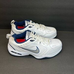 Nike Air Monarch IV Mens Size 14 White and Navy Sneakers